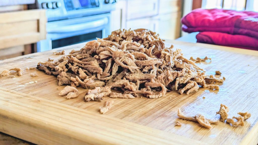 Pasta maker shredded soy curls