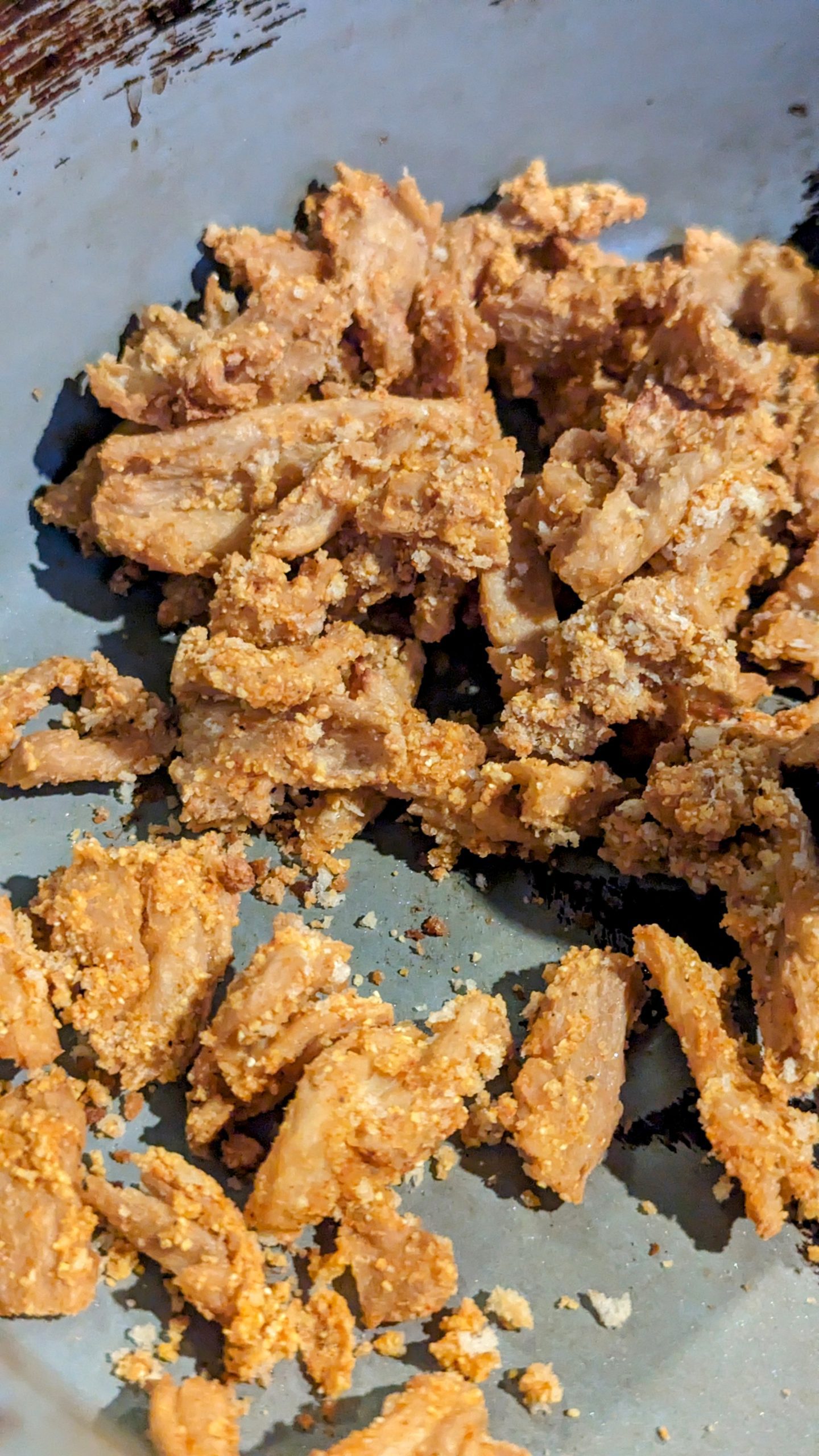 Air fried soy curls fried chicken