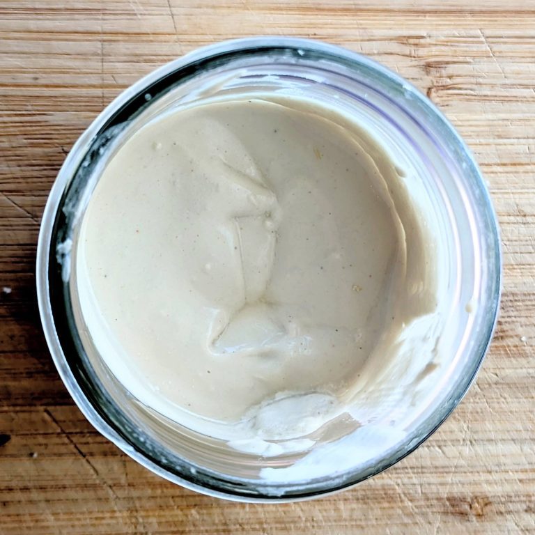 Jar of plant-based mayo