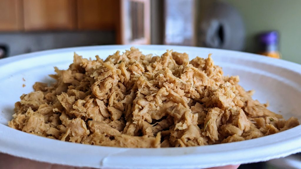 A plate of shredded soy curls