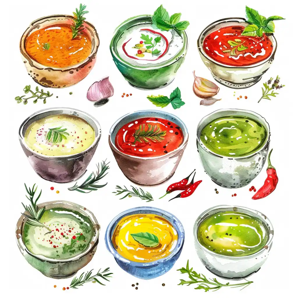 spreads, sauces, gravies, dips